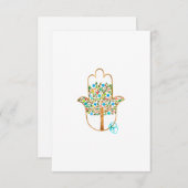 ツリーオブライフHamsa Art サンキューカード (正面/裏面)