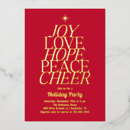 ツリーオブワーズフォイルホリデーパーティー招待状 箔招待状