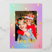 ツリーオモダンンブレレインボートレンディーフォト金ゴールド 箔シーズンカード (正面)