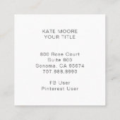 ツリーオン金ゴールドホリスティック金属コーチまたはセラピスト スクエア名刺 (裏面)