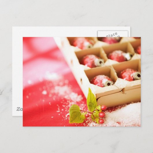 ツリーオーナメントクリスマスカードとシールのボックス シーズンポストカード (正面/裏面)