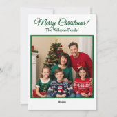 ツリーオーナメント付き赤と緑のクリスマスカード シーズンカード (裏面)