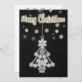 ツリーオーナメント&スノーフレーク 招待状 (正面/裏面)