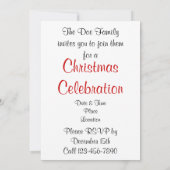 ツリーオーナメント & スノーフレーク 招待状 (裏面)