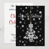 ツリーオーナメント & スノーフレーク 招待状 (正面/裏面)