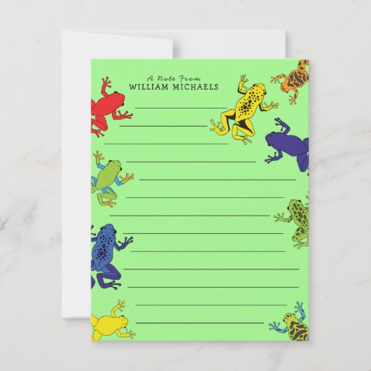 ツリーカエルかわいいキッズフラットステーチカード サンキューカード (正面)