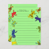 ツリーカエルかわいいキッズフラットステーチカード サンキューカード (正面/裏面)