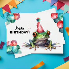 ツリーカエルかわいい熱帯両生類ハッピーバースデー カード