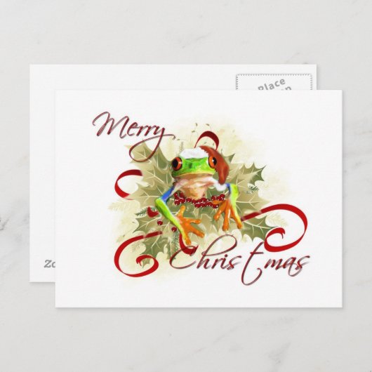 ツリーカエルのクリスマスポストカード シーズンポストカード (正面/裏面)