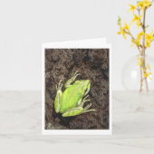 ツリーカエルのノートカード – "Envy Green" カード (黄色い花)
