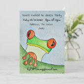 ツリーカエルの水色 招待状 (スタンド正面)