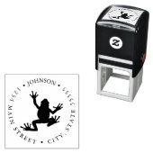 ツリーカエルイラストレーションリターンラベル セルフインキングスタンプ (インサイチュ)