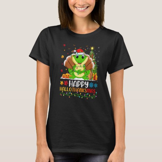 ツリーカエル動物幸せツリーカエルHellothanksmas Tシャツ (正面)