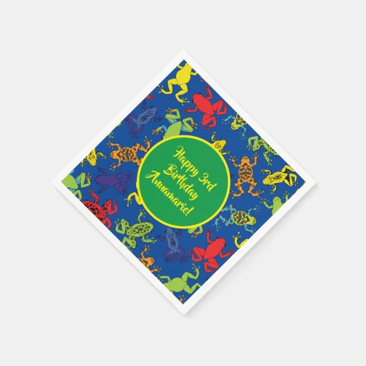 ツリーカエル子供の誕生日かわいい スタンダードカクテルナプキン (角)