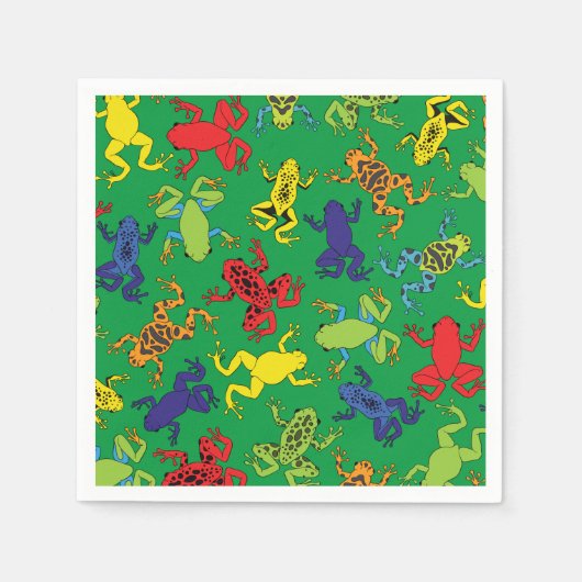 ツリーカエル子供の誕生日かわいい スタンダードカクテルナプキン (正面)