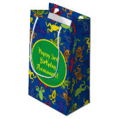 ツリーカエル子供の誕生日かわいい スモールペーパーバッグ (裏面アングル)