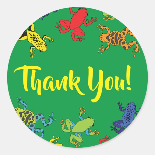 ツリーカエル子供の誕生日かわいい ラウンドシール (正面)