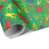 ツリーカエル子供の誕生日かわいい ラッピングペーパー (ロールコーナー)
