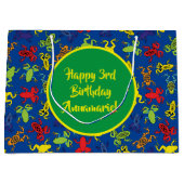 ツリーカエル子供の誕生日かわいい ラージペーパーバッグ (正面)