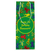 ツリーカエル子供の誕生日かわいい ワインギフトバッグ (裏面)