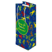 ツリーカエル子供の誕生日かわいい ワインギフトバッグ (裏面アングル)