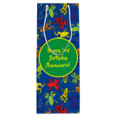 ツリーカエル子供の誕生日かわいい ワインギフトバッグ (裏面)