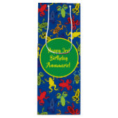 ツリーカエル子供の誕生日かわいい ワインギフトバッグ (正面)