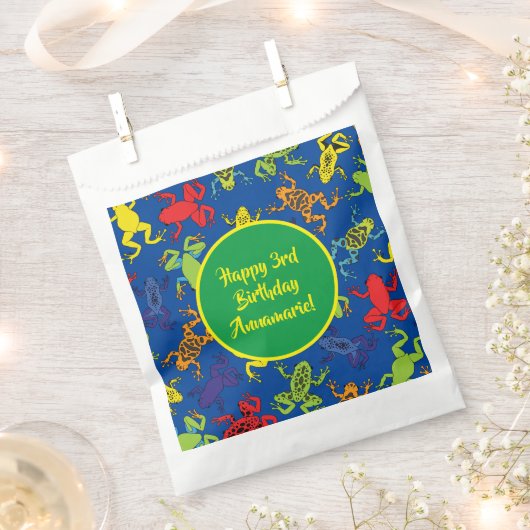 ツリーカエル子供の誕生日 フェイバーバッグ (クリップ留めされた状態)