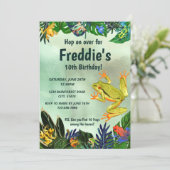 ツリーカエル誕生日招待状 招待状 (スタンド正面)