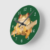 ツリーカエル ラウンド壁時計 (傾斜)