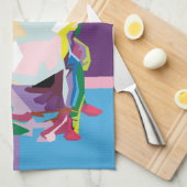 ツリーカカラフルエルポートレート キッチンタオル (四つ折り)