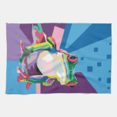 ツリーカカラフルエルポートレート キッチンタオル (横)