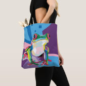 ツリーカカラフルエルポートレート トートバッグ (クローズアップ)