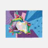 ツリーカカラフルエルポートレート フリースブランケット (正面(横))