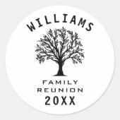 ツリーカッコいいファミリー懇親会サマーバケーションロードトリップ ラウンドシール (正面)