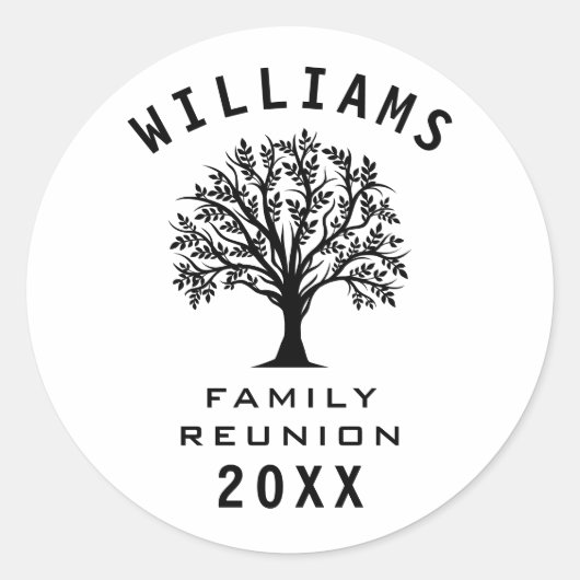 ツリーカッコいいファミリー懇親会サマーバケーションロードトリップ ラウンドシール (正面)