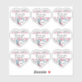 ツリーカラフルハートファミリ懇親会テンプレート シール (シート)