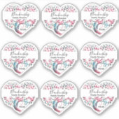 ツリーカラフルハートファミリ懇親会テンプレート シール (正面)