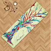 ツリーカラフルモノグラム名グリーンゼン ヨガマット