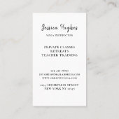 ツリーカラフルヨガインストラクター 名刺 (裏面)