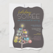 ツリーカラフル&バードホリデーソーリーパーティー招待状 招待状 (正面)