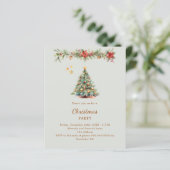 ツリーガーランドレッドグリーンクリスマスパーティの招待状 (スタンド正面)