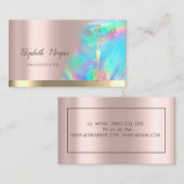 ツリーガールエレガントシルエットホログラフィックバラ金ゴールド 名刺 (正面/裏面)