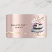 ツリーガールエレガントシルエットロータスゼンストーンズ 名刺 (正面)