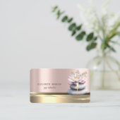 ツリーガールシルエットロータスゼンストーンズバラ金ゴールド 名刺 (スタンド正面)