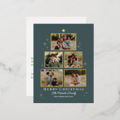 ツリーギャラリ実在ーフォイルホリデーカードポストカード 箔シーズンポストカード (正面/裏面)