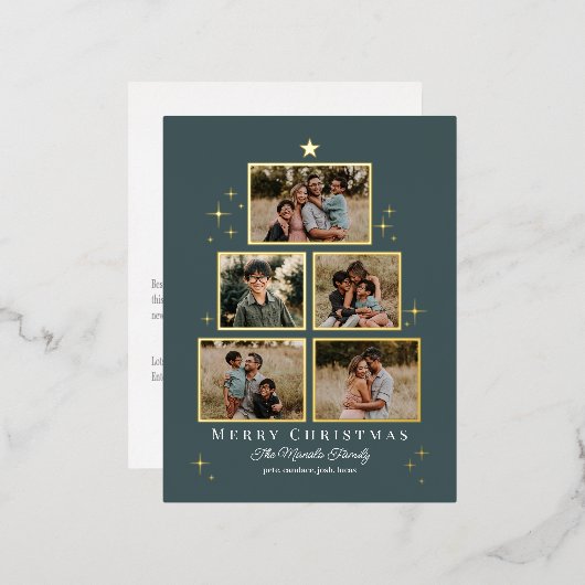 ツリーギャラリ実在ーフォイルホリデーカードポストカード 箔シーズンポストカード (正面/裏面)