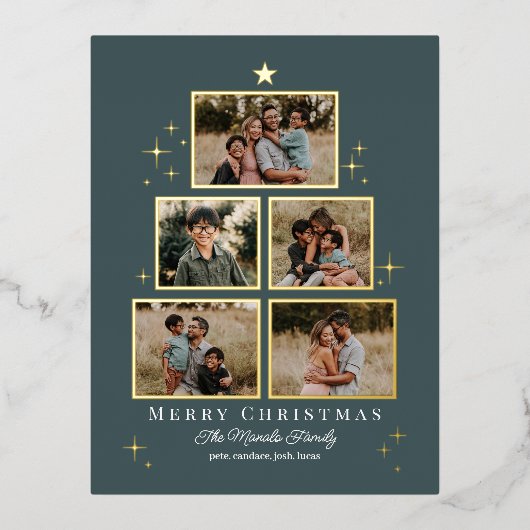 ツリーギャラリ実在ーフォイルホリデーカードポストカード 箔シーズンポストカード (正面)