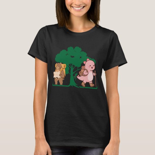 ツリークライバー・ハイキング・デザイン － 樹木愛好家の森林 Tシャツ (正面)