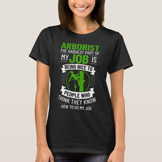 ツリークライミング チェーンソー 植木屋 初心者 Tシャツ (正面)